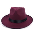 Fedora hat retro top hat British jazz hat male Michael Jackson hat autumn and winter unisex big brim hat. 