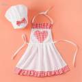 Newborn Baby Chef Costume Apron Chef Hat Baby Chef Outfit for Photography Girl L. 