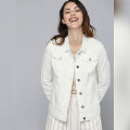 CLOTHING   Mast Harbour Women White Solid Denim Jacket. 