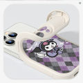 UCUC for Vivo Y03 Y18 Y18e Y28S 5G Back Cover Broom Kuromi Soft PU Leather Phone Cases. 