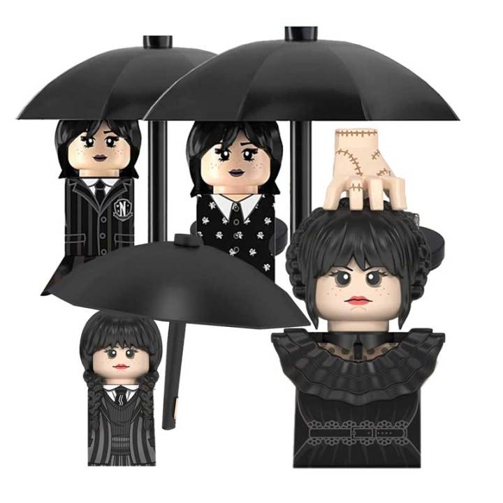 KF1908 WM2574 Wednesday Addams Building Block Movies TV Season Cartoon Mini-Figures Action Toy Bricks Kids WM2575 KF1907 Latei Posies