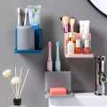 Multifunctional Bathing Wall-mounted Storage Rack Toothbrush Holder Shower Shelf Super Bathroom Accessories. 