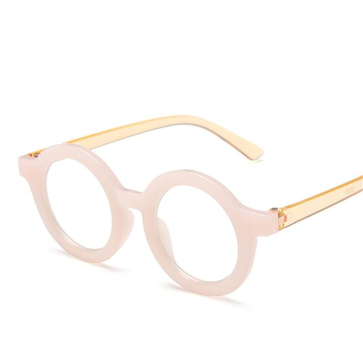Kids Anti-blue Light Children Glasses Frame Vintage Round Eyeglasses Frame Kids Online Learning Goggles Boys Girls 3-9 Years old