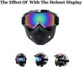 Goggle With Mask Riding Mask For Bikers Anti Scratch UV Protective Bike Face Mask For Men Detachable With Soft Foam Padded Face Cover Helmet Google Mask Off Road Dust Protection Mask. 