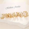 24 Pairs Set Of Delicate Hoop Earrings Zinc Alloy Jewelry With Imitation Pearl Design Elegant Vintage Style Big Set Gift. 