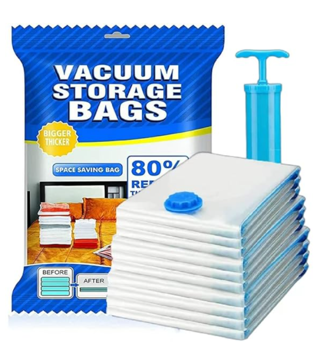 12 Pack Vacuum Space Saver Reusable Sealer Storage Bags