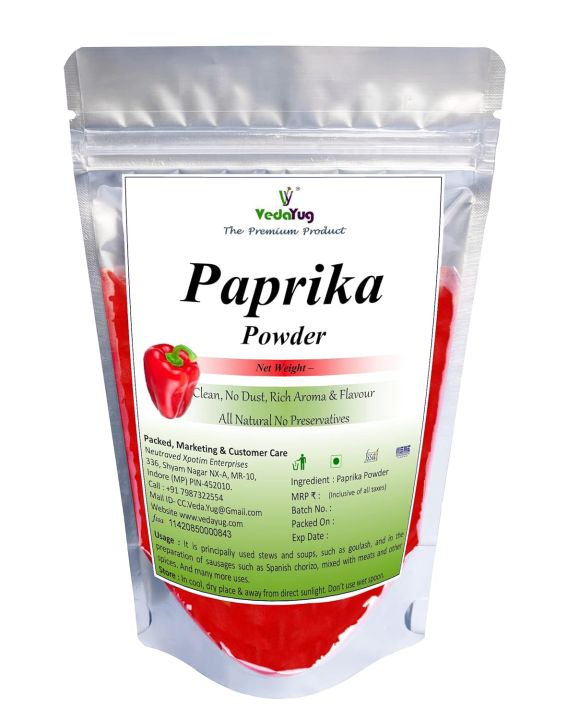 100% Pure Red Sweet Paprika Powder, Non Smoked Paprika Powder, 100g