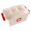 Plastic First Aid Box Lockable Medicine Storage Box Emergency Cabinet Organizer with Detachable Tray and Handle Portable for Home Camping Travel Hikingm. 
