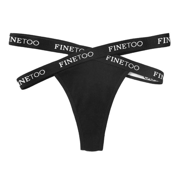 y Thongs Breathable Cross Strap Letter Panties