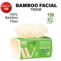 (Pack of 48) WBM Care Bamboo Facial Tissue - 150 Sheets | Bamboo Tissue. 