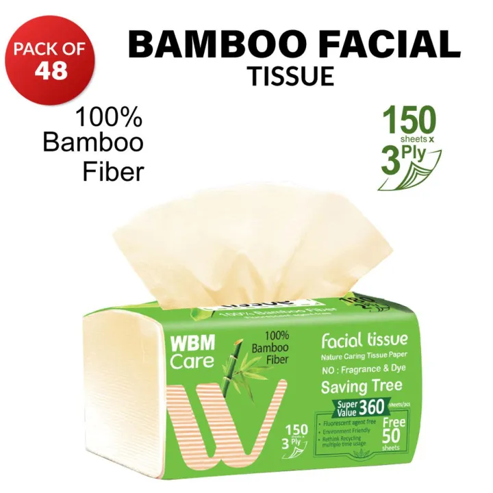 (Pack%20of%2048)%20WBM%20Care%20Bamboo%20Facial%20Tissue%20-%20150%20Sheets%20%7C%20Bamboo%20Tissue%20-%20Image%202