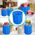 Premium Silicone Ice Bucket with Lid – Portable Double Chamber Ice Cube Maker | Easy Ice Cube Tray & Drink Chiller. 