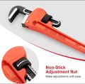 Heavy Duty Straight Pipe Wrench, Adjustable Plumber Wrench with Floating Hook Jaw and I-Beam Handle. 