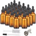 30ml Pack of 10 Empty Amber Glass Dropper Bottle for Essential Oil and Serum Essential Oil Refillable Drop Container. 