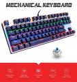 87 Key Metal Rim Wired Mechanical Gaming Keyboard, Blue Switch, 10 Backlight Modes, N-Key Rollover, Waterproof Mechanical Gaming Wired Keyboard RGB Blue Switch AntiGhosting RAPTURE KILO RGB Mechanical Gaming Keyboard, Compact wired keyboard, 87 keys. 