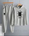 Grey Bts Signature All members Printed Winter Tracksuit Hoodie & Trouser For Women. 