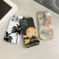 Jizetin for iPhone 12 Pro Back Cover Coconut Forest By The Sea Luxury Slim Hard Crashproof Mobile Phone Case For Boys Girls. 