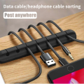 Home Accessories Cable Organizer Management Wire Holder Flexible USB Cable Winder Tidy Silicone Clips For Mouse Keyboard Earphone Protector - Black - 1pc. 