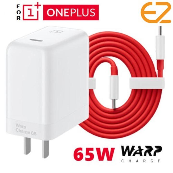 EZone OEM Warp Charge 65 with Dual Type C Cable | 65Watt Power Adapter with Type C Cable | 65W OnePlus Charger | 65W Warp Charger USB-C | 65W PD Fast Charger with Type C to Type C Cable Compatible for OnePlus 8T / 9 / 9 Pro / 10 Pro
