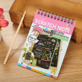 Scratch Art Notepad with Wood Stick - 10 Rainbow Sheets ( 10 x 14 cm. ). 