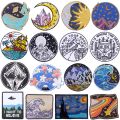 Velcro badge Japan Fujiyama 3D embroidery armband embroidery Velcro patch patch moon gem embroidery Badge. 