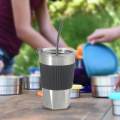Insulated Sippy Cup Coffee Travel Mug 474ml Reusable Stainless Steel, Leakproof Durable Coffee Tumbler Thermal Cup for Adult water. 