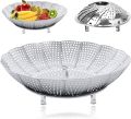Stainless Steel Food Steamer Folding Steamer Basket Stainless Steel for Food and Vegetable, Premium Expandable Steam Basket to Fit Various Size Pots Stainless Steel Steamer Basket. 