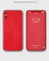 Iphone X Phone Skin Front Back And Sides Red Classic Leather Texture Skin. 