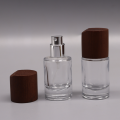 Portable design Perfume bottle Leak-proof Transparent Wooden cap Spray vial 15ml capacity Thick glass Cosmetic container for. 