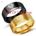 Pack Of 2 Rings Superman Logo Band Ring For Girls and Boys. 