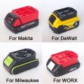 Portable DIY Adapter ABS Durable Charging Head Shell Battery Connector for Makita/DeWalt/WORX/Milwaukee 18V Lithium Battery. 