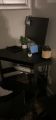 Corner Computer Desk with Keyboard & Storage Shelves. 