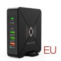 PD 45W Type C Wireless Charger Charging Station Hub Phone Desktop Smart 5 Port USB Wall Charger. 