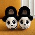 Comfortable Panda Slippers Decoration, Handcraft, Craft Ornament, Clothing, Warmer, Floor, 1 Pair, Cute Shoes for Bedroom, Baby, Girls, Kids Toddler , Foot 19.5cm, Black. 