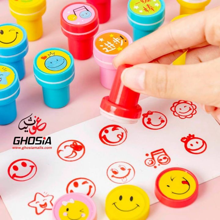 Emoji Stamps Set For Kids Funny Stamping Set For Kids Cute Emoji Stamps ( 10 Pcs Set ) - 1060
