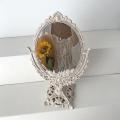 European Style Palace Carving Makeup Mirror Vintage Floral Oval Handhold Mirror Home Decor Makeup Mirror. 