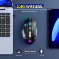Premium Wireless Gaming Mouse RGB with 6 Buttons + Free Mouse Pad & 3-Levels DPI Control - Breathing LED Light 2.4G Optical Wireless Mouse with Side Buttons for PC Gaming, Laptop, Pubg, Mobile - By Unique Mall. 