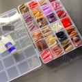 576 pcs nails with box reusable nails, 24 different colours with one glue and jelly sticker glue free, beautiful fake french nails in less price trending nail box long lasting nails. 