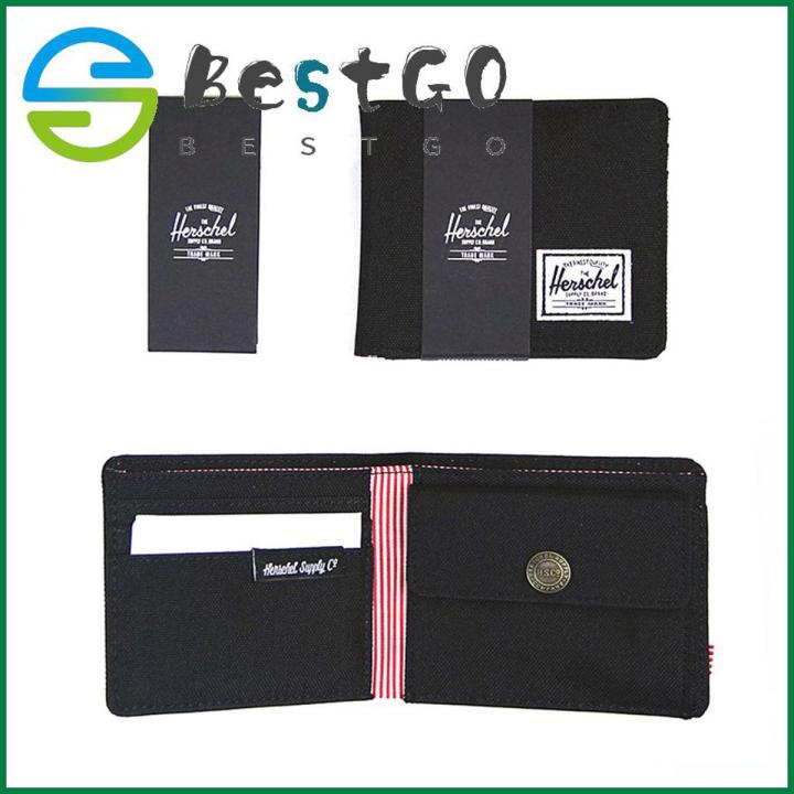 Fast delivery Herschel Canvas Wallet Multi-Card Position Two Fold Short Unisex Adults Wallet Purse