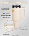 Coffee cup| coffee mug | coffee cup girls | Stainless Steel Tumbler Cup with Lid Straw 30 Oz Double Wall Vacuum Flask Insulated Cup Drinking Thermoses Coffee. 