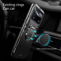 Biruiqu For Xiaomi Pocophone M4 Pro 4G Poco M4 Pro 4G Soft TPU+Hard PC Black Panther Shockproof Slim Protective Case Cover with Kickstand. 