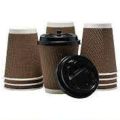 Disposable Stylish Printed Ripple Coffee Cups with Lid/Cover 50 packs. 