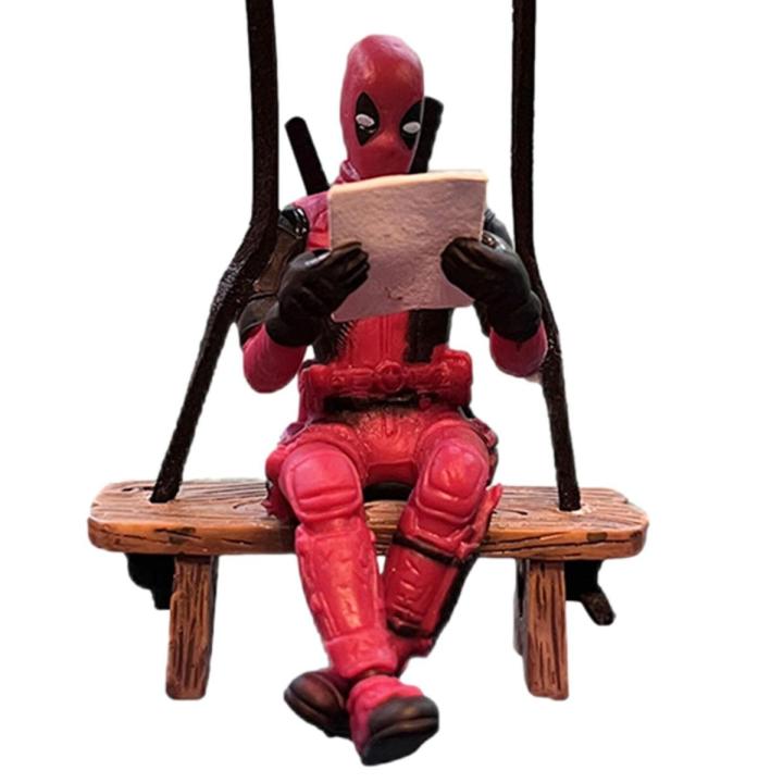 Car Interior Decoration Mini Figure Auto Rearview Mirror Hanging Pendant Deadpool Figure For Car Accessories Office Home Decor