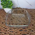 Senobar Medium Square Baking Dish Clear Glass Serving Bowl Soup Bowl Pizza Baking Dish 7.5 Inches. 