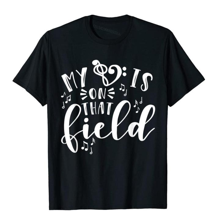 My Heart Is On That Field Band Mom Music Tshirt Preppy Style T Shirts For Men Cotton Tops Shirt Slim Fit Cute