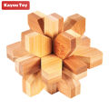 Bamboo Plum Blossom Lock 3D Snowflake Shaped Burr Brain Teaser Puzzles Game Educational Toys for Adults Kids. 
