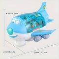 Musical Airplane With Lights And Music Cartoon Airplane With Bump And Go Toy Aeroplane 3d Lightning With Poems Available In 2 Colours Blue & Pink - Best Gift For Toddlers , Kids - Boys And Girls. 