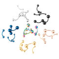5pcs 16G 2.5-6mm Eyebrow Piercing Lip Ring Curved Barbell Stud Body Jewelry Lonni. 