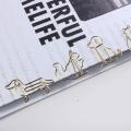 Golden Dog clip Animal paperclips Cartoon Paper clips Creative Customization Special-shaped Gold Paper Clips Kawaii Stationery. 