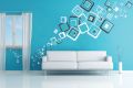 40 Multiplex Square Wall Stickers for Smooth Surfaces, Waterproof, Durable Vinyl. 